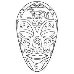 African Mask (Objects) coloring page #219169 to print and color