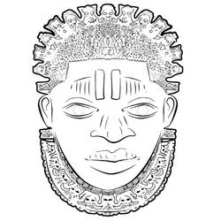 African Mask (Objects) coloring page #219177 to print and color