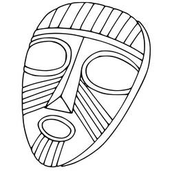 African Mask (Objects) coloring page #219185 to print and color