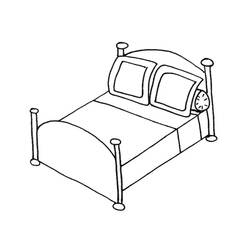 Coloring page: Bed (Objects) #167822 - Printable coloring pages