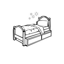 Coloring page: Bed (Objects) #168111 - Printable coloring pages