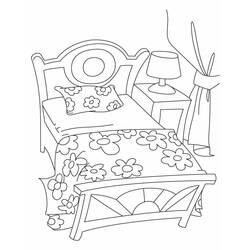 Coloring page: Bed (Objects) #168132 - Printable coloring pages
