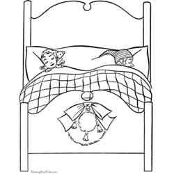 Coloring page: Bed (Objects) #168136 - Free Printable Coloring Pages