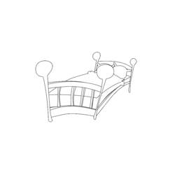 Coloring page: Bed (Objects) #168193 - Free Printable Coloring Pages