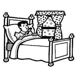 Coloring page: Bed (Objects) #168197 - Free Printable Coloring Pages