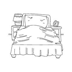 Coloring page: Bed (Objects) #168223 - Free Printable Coloring Pages