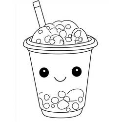 Bubble Tea (Objects) coloring page #221510 to print and color