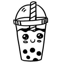 Bubble Tea (Objects) coloring page #221524 to print and color