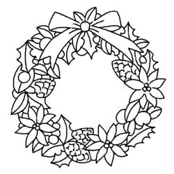 Coloring page: Christmas Wreath (Objects) #169347 - Printable coloring pages