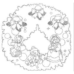 Coloring page: Christmas Wreath (Objects) #169375 - Free Printable Coloring Pages