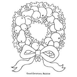 Coloring page: Christmas Wreath (Objects) #169377 - Printable coloring pages