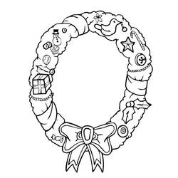 Coloring page: Christmas Wreath (Objects) #169378 - Free Printable Coloring Pages