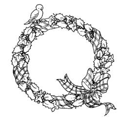 Coloring page: Christmas Wreath (Objects) #169382 - Free Printable Coloring Pages