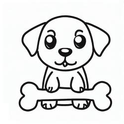 Coloring pages: Dog Bone - Free Printable Coloring Pages