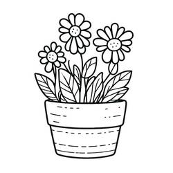 Coloring pages: Flower Pot - Free Printable Coloring Pages