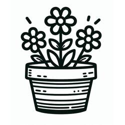 Flower Pot (Objects) coloring page #221249 to print and color