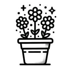 Flower Pot (Objects) coloring page #221250 to print and color