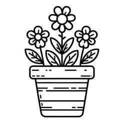 Flower Pot (Objects) coloring page #221253 to print and color