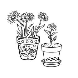 Flower Pot (Objects) coloring page #221257 to print and color