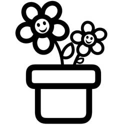 Flower Pot (Objects) coloring page #221260 to print and color