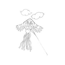 Coloring page: Kite (Objects) #168301 - Printable coloring pages