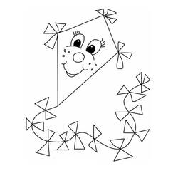 Kite (Objects) coloring page #207249 to print and color