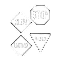 Coloring page: Road sign (Objects) #119162 - Printable coloring pages