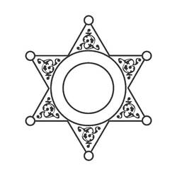 Coloring page: Sherrif star (Objects) #118674 - Printable coloring pages