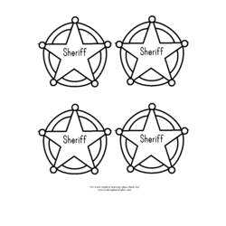Coloring page: Sherrif star (Objects) #118703 - Printable coloring pages