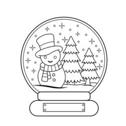 Coloring pages: Snow Globe - Free Printable Coloring Pages