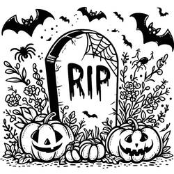 Tombstone (Objects) coloring page #204083 to print and color