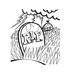 Tombstone (Objects) coloring page #204093 to print and color