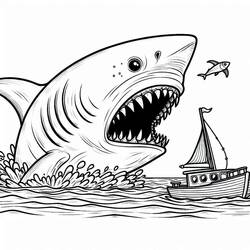 Megalodon (Prehistoric Animals) coloring page #220699 to print and color
