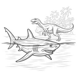 Megalodon (Prehistoric Animals) coloring page #220705 to print and color