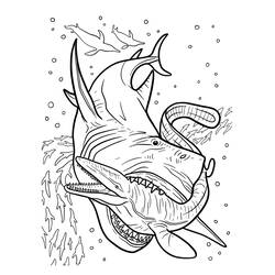 Coloring pages: Megalodon - Free Printable Coloring Pages