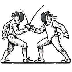 Fencing (Sports) coloring page #217678 to print and color