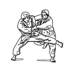 Judo (Sports) coloring page #210687 to print and color