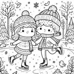 Skating - Free printable coloring pages