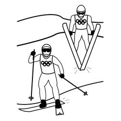 Ski - Free printable coloring pages