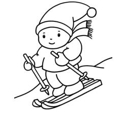 Sledding - Free printable coloring pages