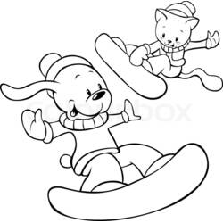 Snowboard (Sports) coloring page #143847 to print and color