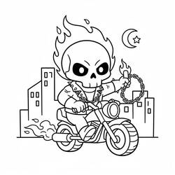 Ghost Rider (Superheroes and Supervillains) coloring page #221940 to print and color