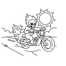 Ghost Rider (Superheroes and Supervillains) coloring page #221947 to print and color
