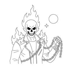 Ghost Rider (Superheroes and Supervillains) coloring page #221953 to print and color