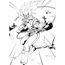 Coloring page: Ghost Rider (Superheroes and Supervillains) #82133 - Free Printable Coloring Pages