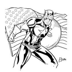Coloring page: Captain America (Superheroes) #76606 - Free Printable Coloring Pages