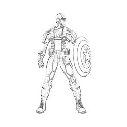 Coloring page: Captain America (Superheroes) #76636 - Printable coloring pages