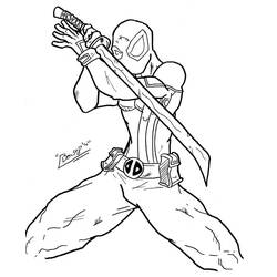 Coloring page: Deadpool (Superheroes) #82828 - Printable coloring pages