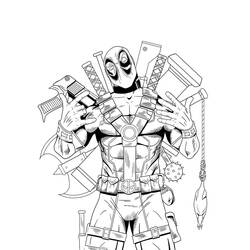 Coloring page: Deadpool (Superheroes) #82831 - Printable coloring pages