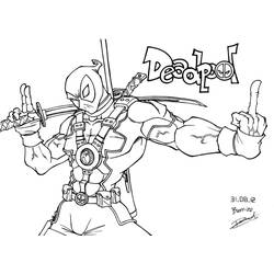 Coloring page: Deadpool (Superheroes) #82896 - Printable coloring pages